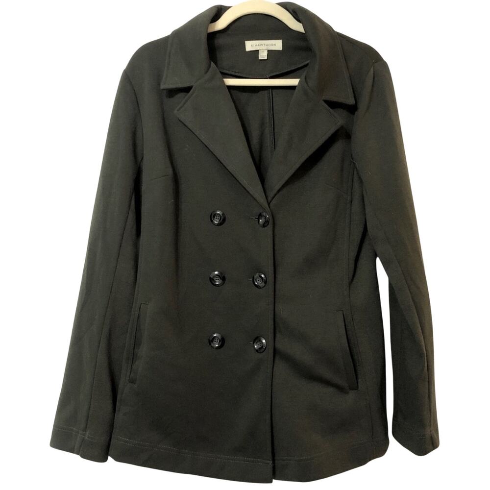 41 Hawthorn Green Knit Double Breasted Peacoat Womens M Warm Winter Fall Preppy